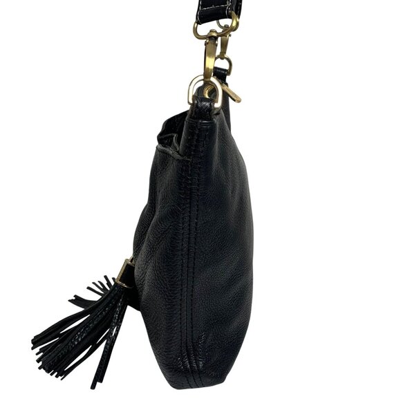 Michael Kors Camden Drawstring Tassel Bag Black Pebbled Leather - Picture 6 of 14
